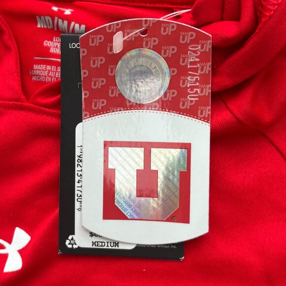 UNIVERSITY OF UTAH UNDER ARMOUR PULLOVER HOODIE Men’s sz M Lightweight NWT - Picture 5 of 12